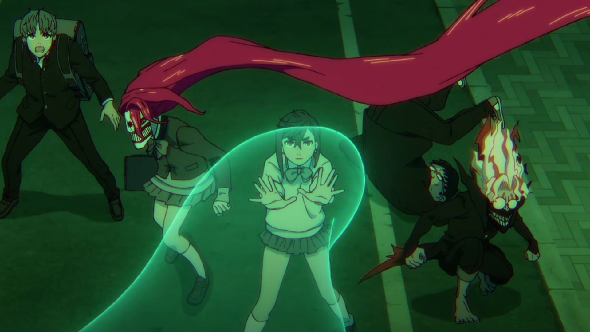 The major characters as seen fighting the Kaiju (Image Source: Science SARU)