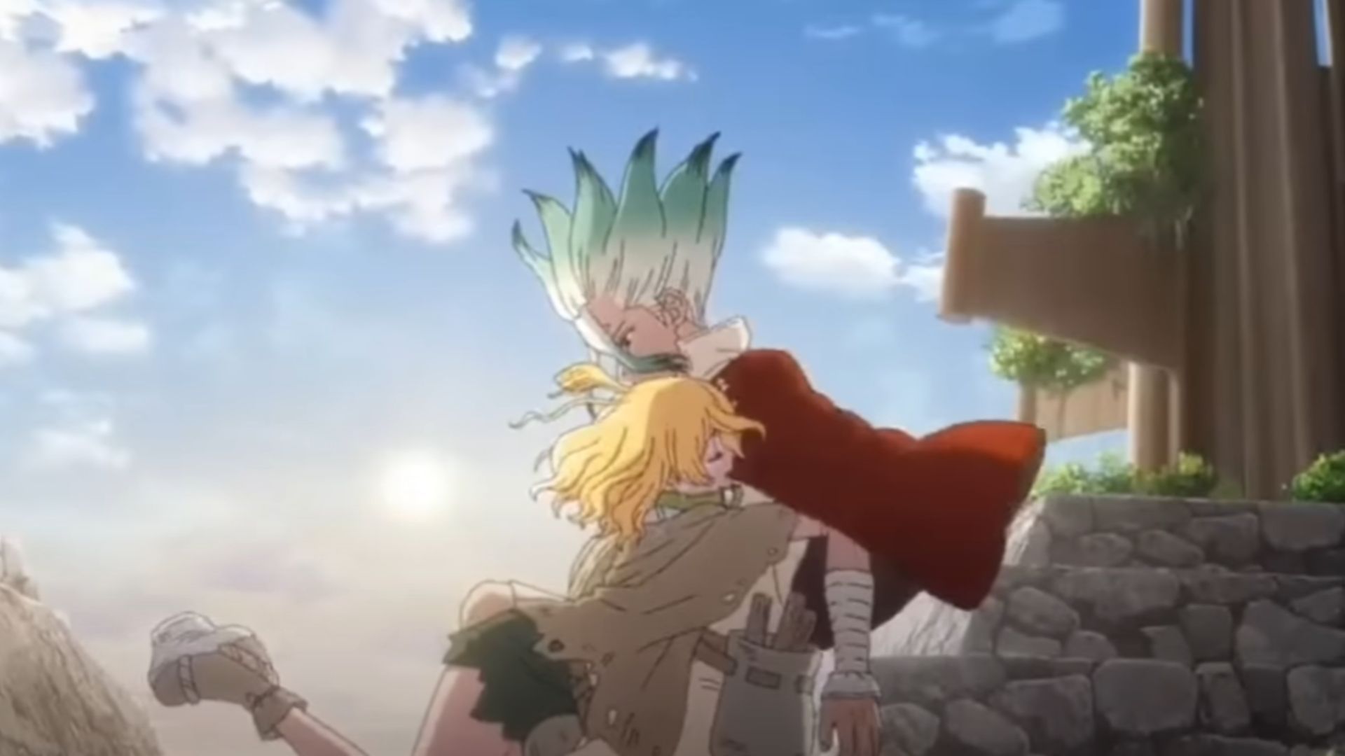 Suika revives Senku after 7 years (Image Source: TMS Entertainment)