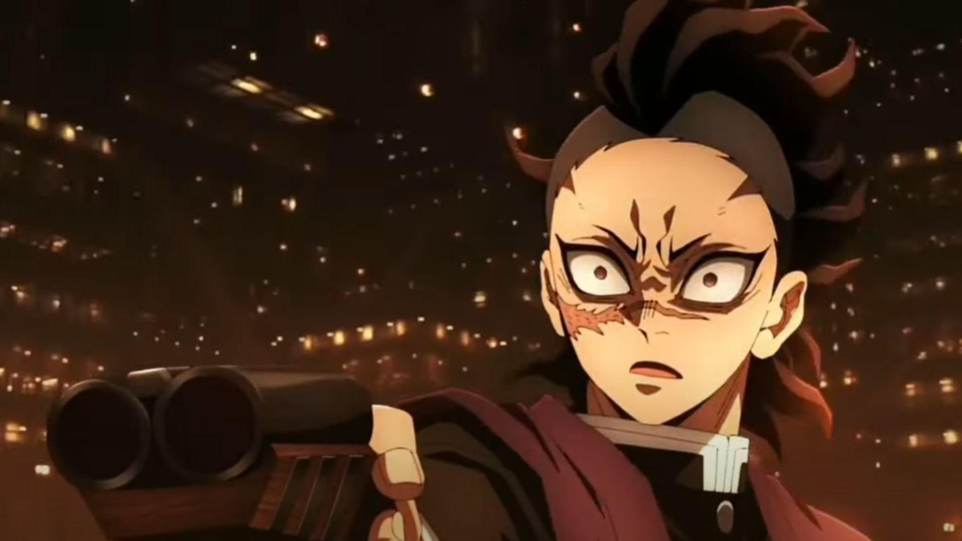 Genya Shinazugawa as seen inside Infinity Castle (Image Source: Studio Ufotable)