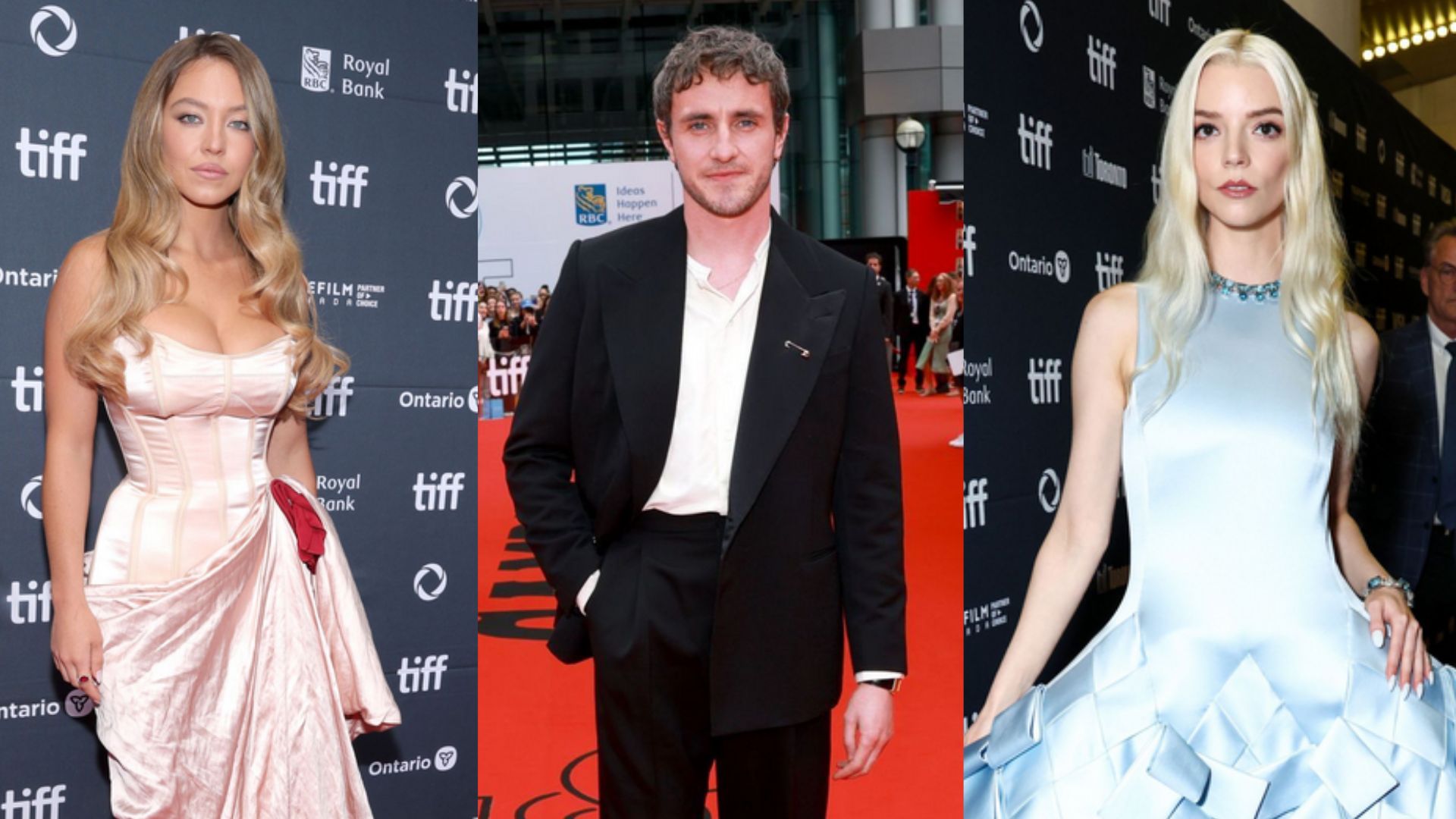 Paul Mescal, Sydney Sweeney and Anya Taylor-Joy at Toronto International Film Festival 2025 (Images via Getty)