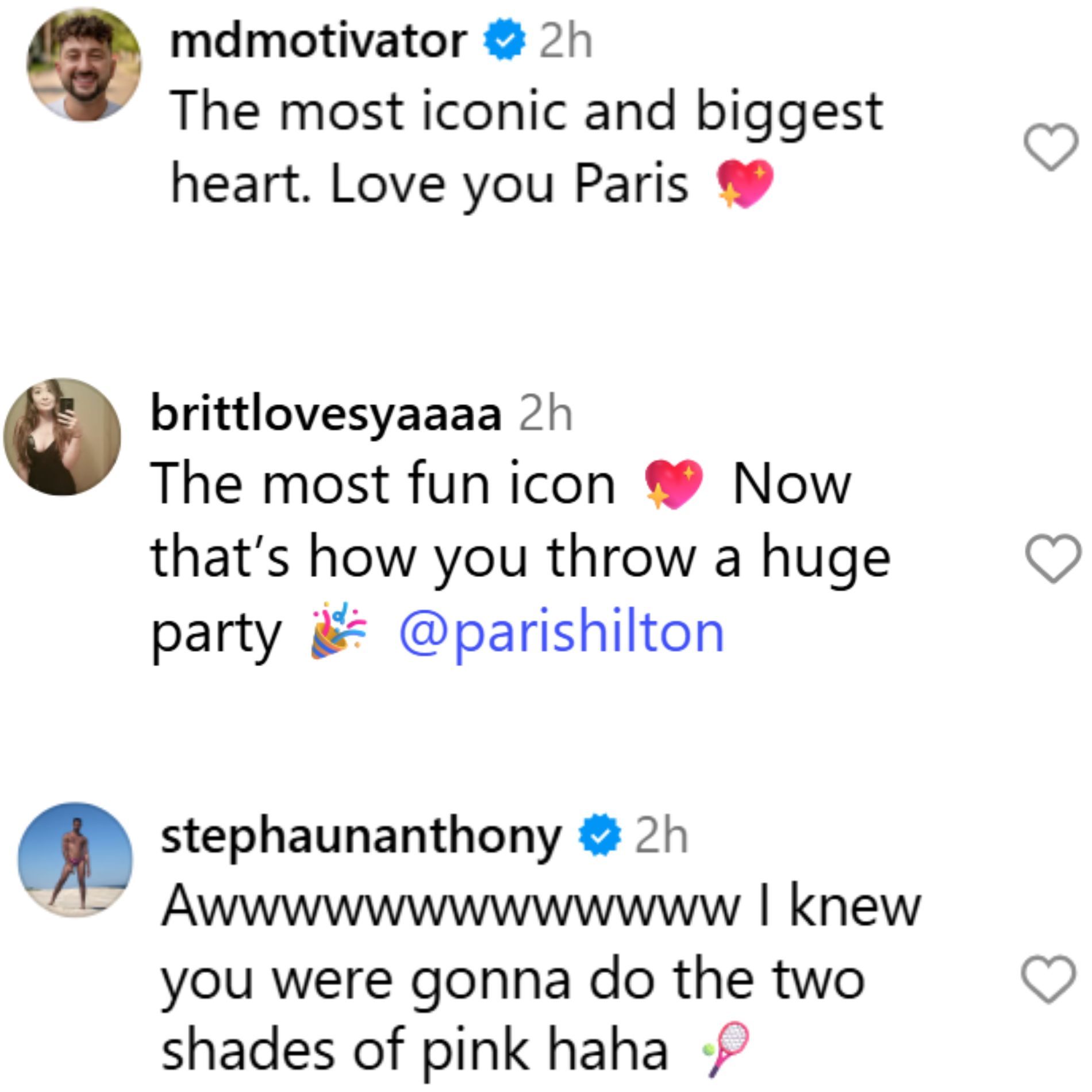 Fans react to Paris Hilton&#039;s post. (Image via Instagram/@parishilton)