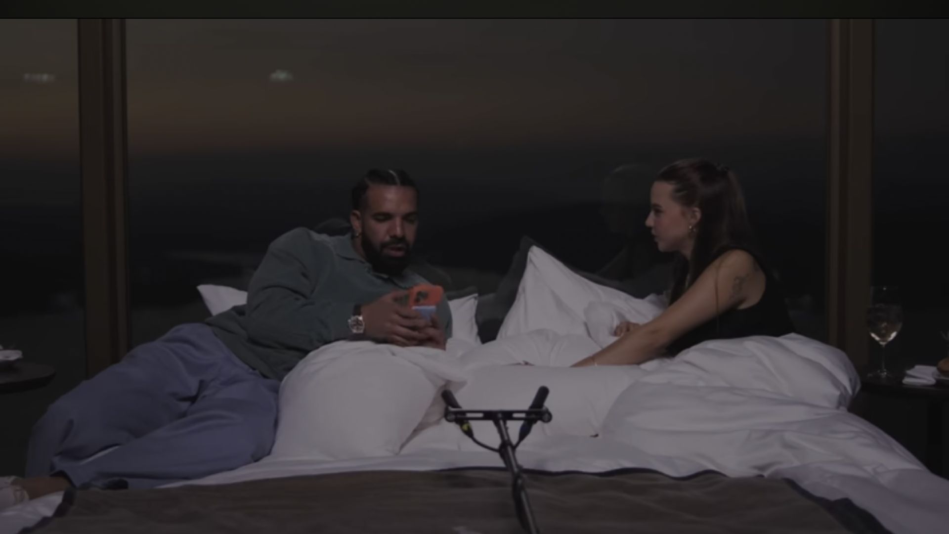 Drake and Bobbi Althoff (Image via YouTube/@BobbiAlthoff)