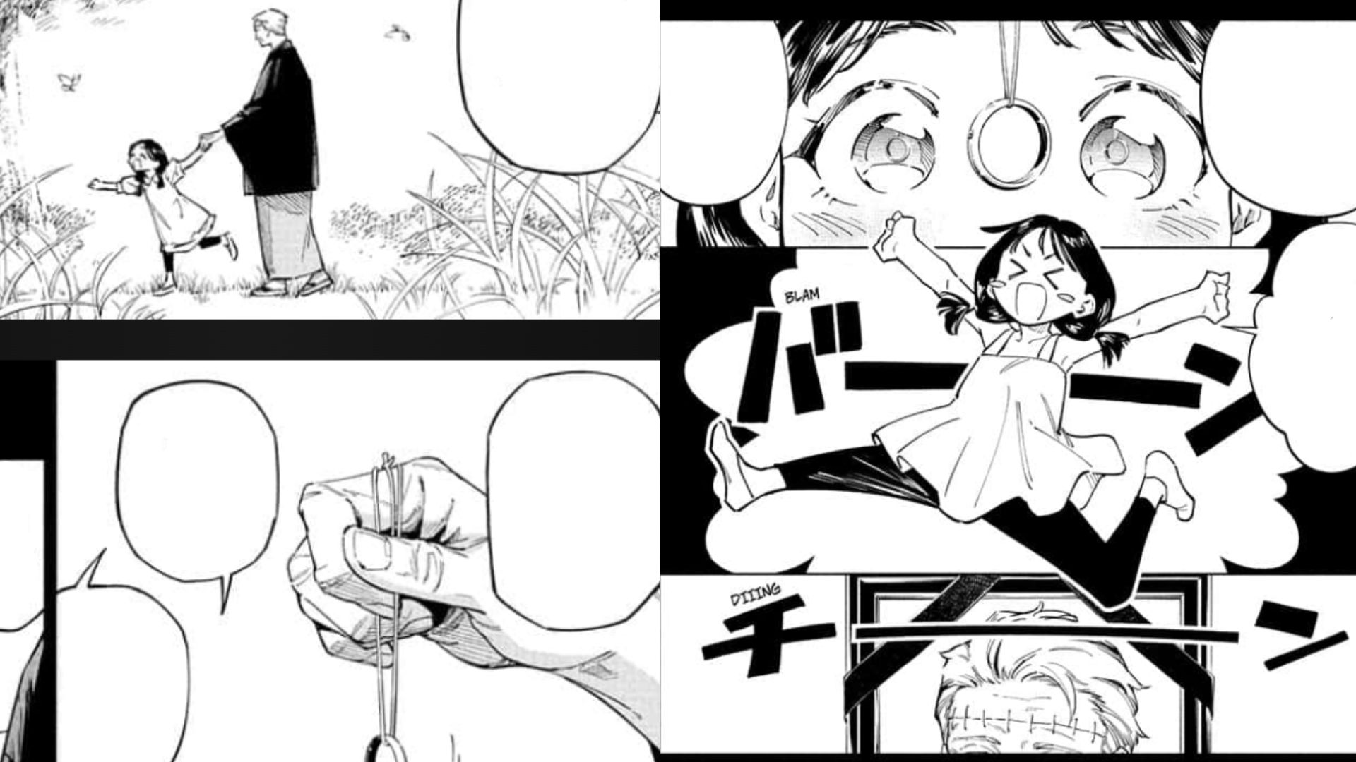 Old Yuta with his grandchild, as seen in Jujutsu Kaisen Modulo Chapter 1 (Image credit: Shueisha)