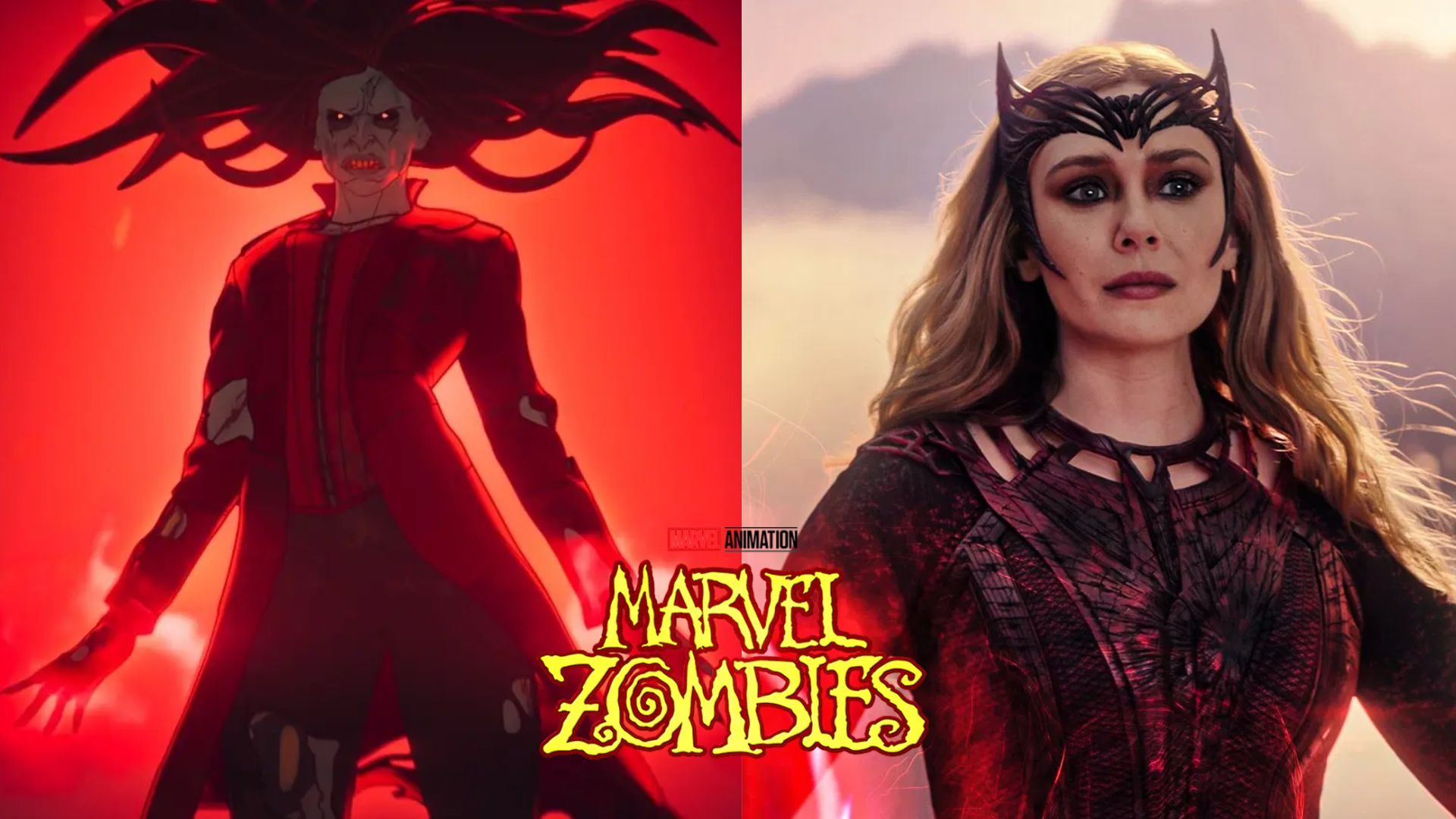 Marvel Zombies and Elizabeth Olsen as Wanda | Images via Disney+