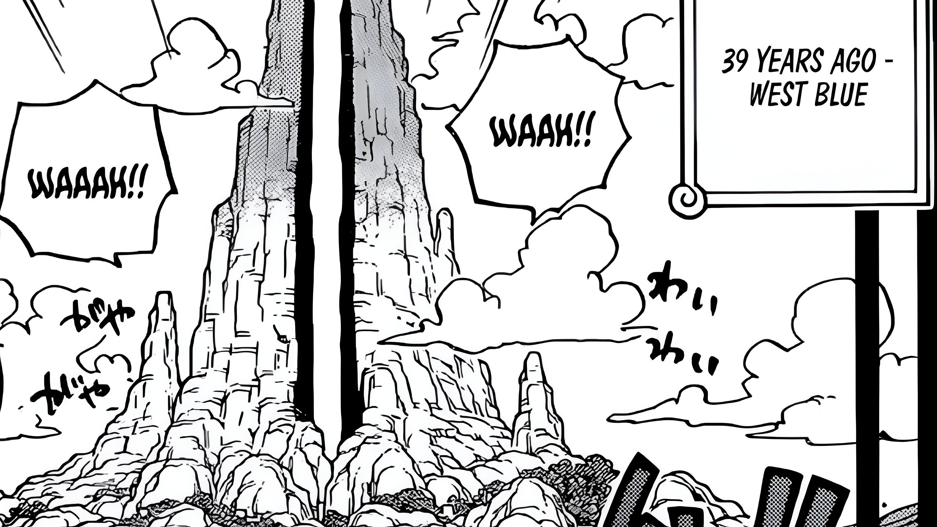 The God Valley island as seen in the One Piece manga 