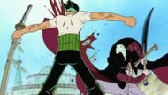 Mihawk slashing Zoro (Image Credits: Toei Animation)