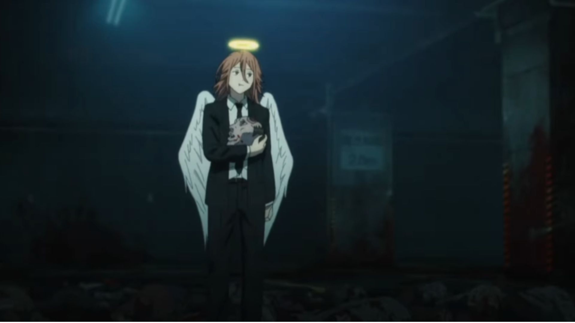Angel Devil as seen eating a zombie&#039;s head (Image Source: MAPPA Studio)