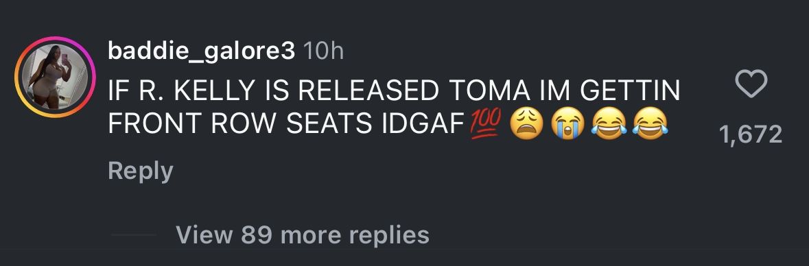 Comment of a user under The Shade Room&#039;s post about Tyrese calling the artist &ldquo;the King of R&amp;B.&quot; (Image via Instagram/@theshaderoom)