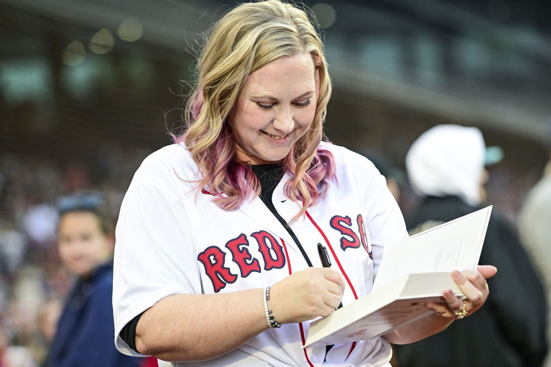 Rebecca Yarros at the Cleveland Guardians v Boston Red Sox - Source: Getty