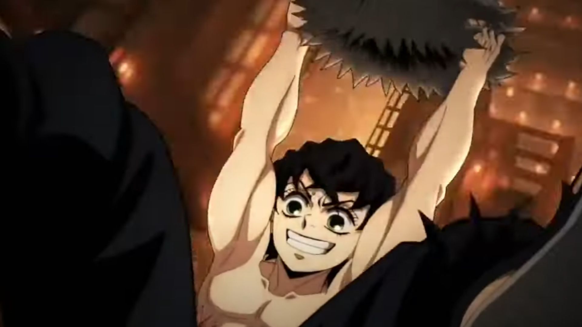 Inosuke is excited for the incoming battles (Image Source: Studio Ufotable)