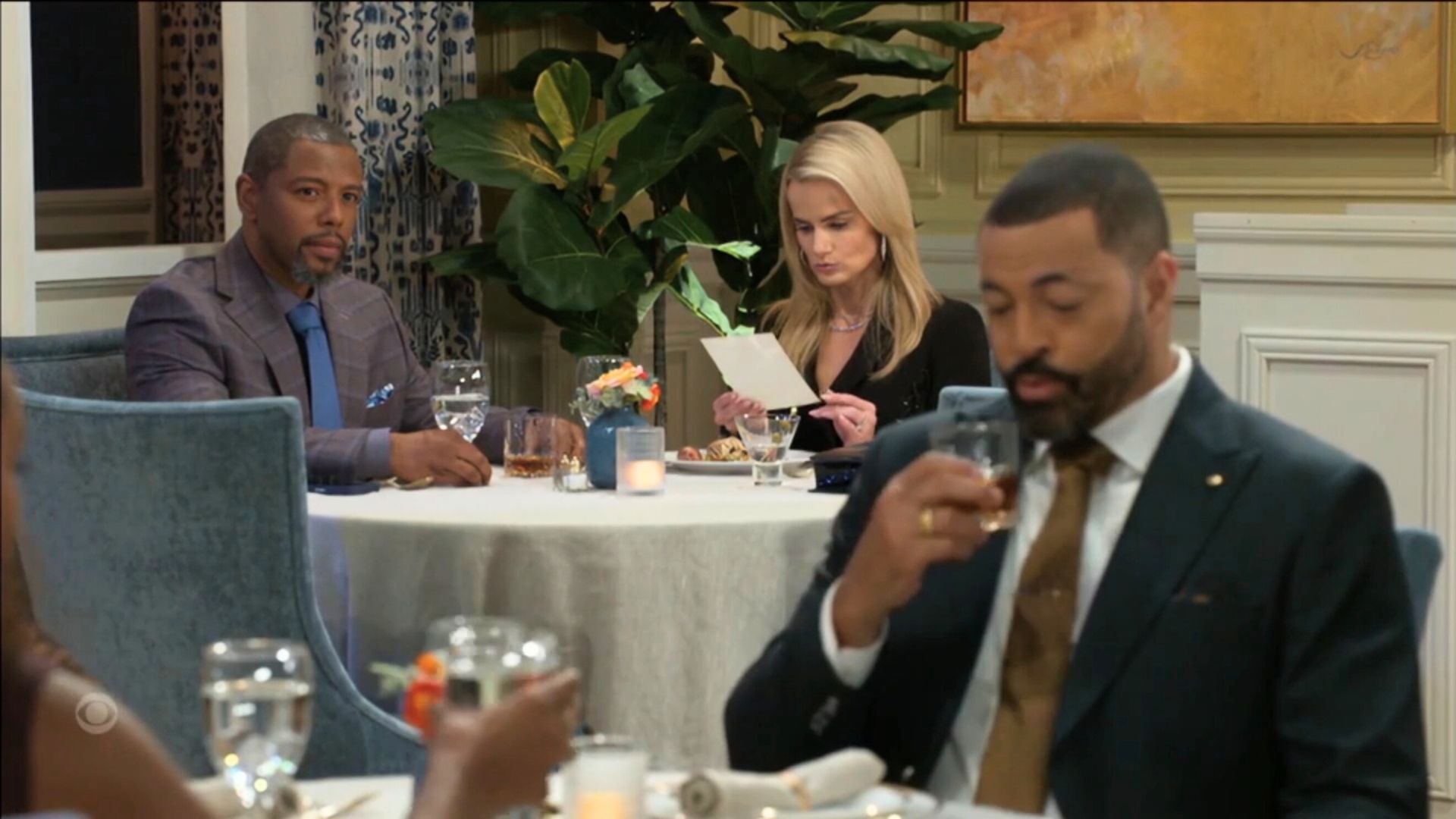 Beyond the Gates: Doug wonders if he made a grave error talking to Bill, whilst enjoying dinner with his wife | Image: CBS