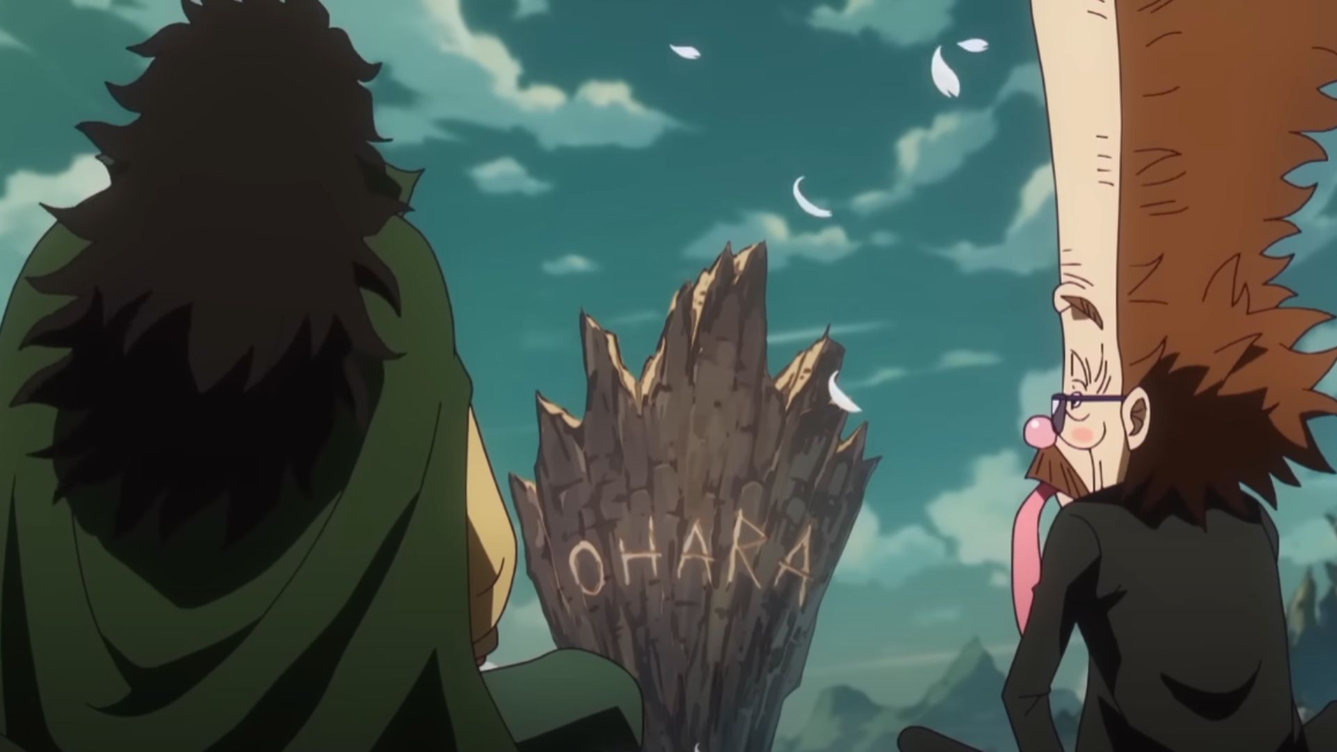 Dragon meets Vegapunk while visiting Ohara (Image Source: Toei Animation)