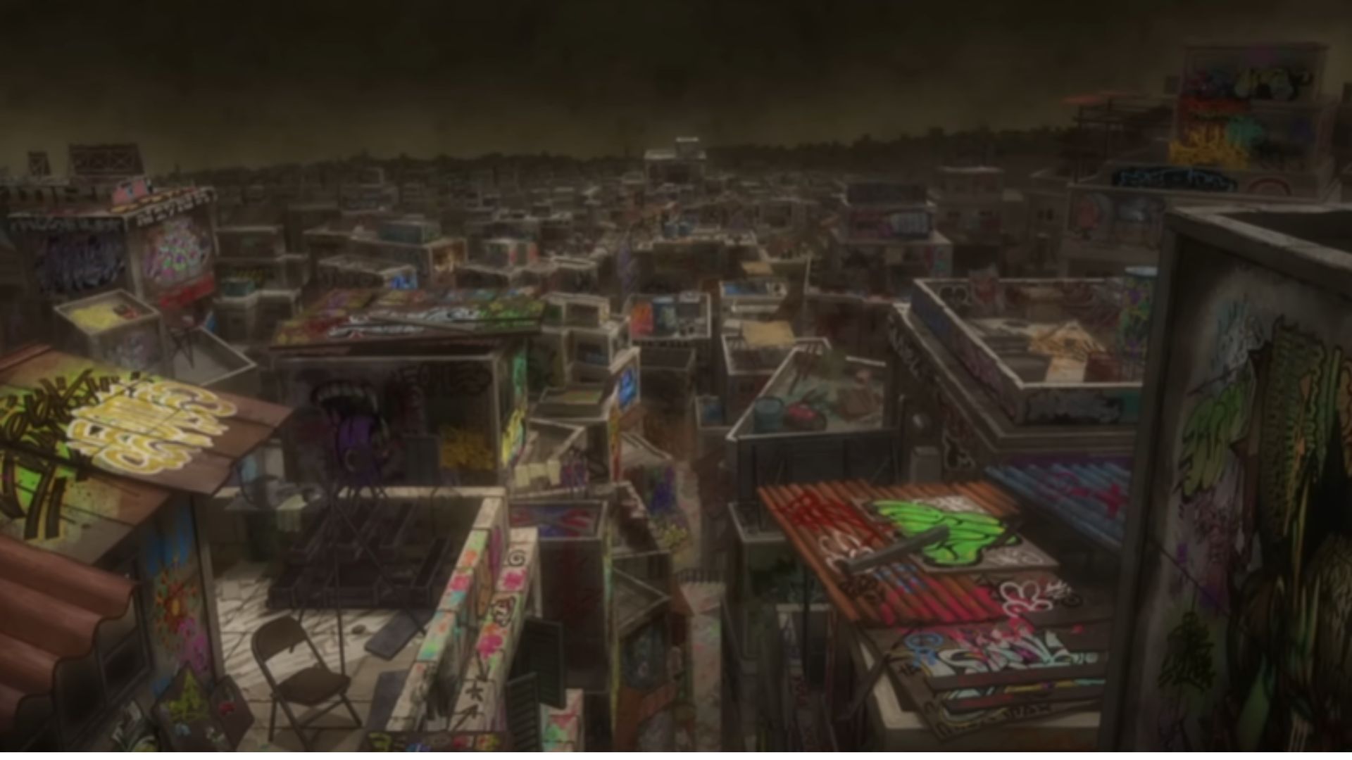 The Canvas Town, as seen in the series (Image Source: Studio Bones)