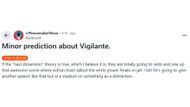User Kevboosh about Adrian Chase, aka Vigilante speculations in Peacemaker Season 2 (Source: Reddit)