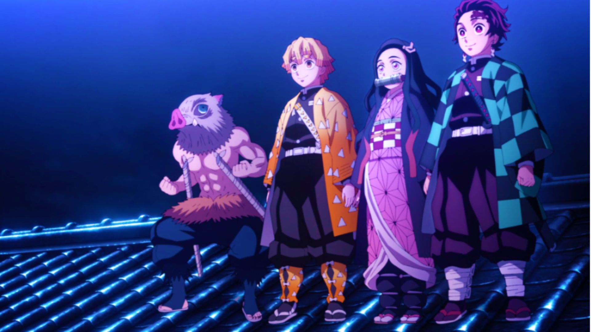 Inosuke, Zenitsu, Nezuko and Tanjiro