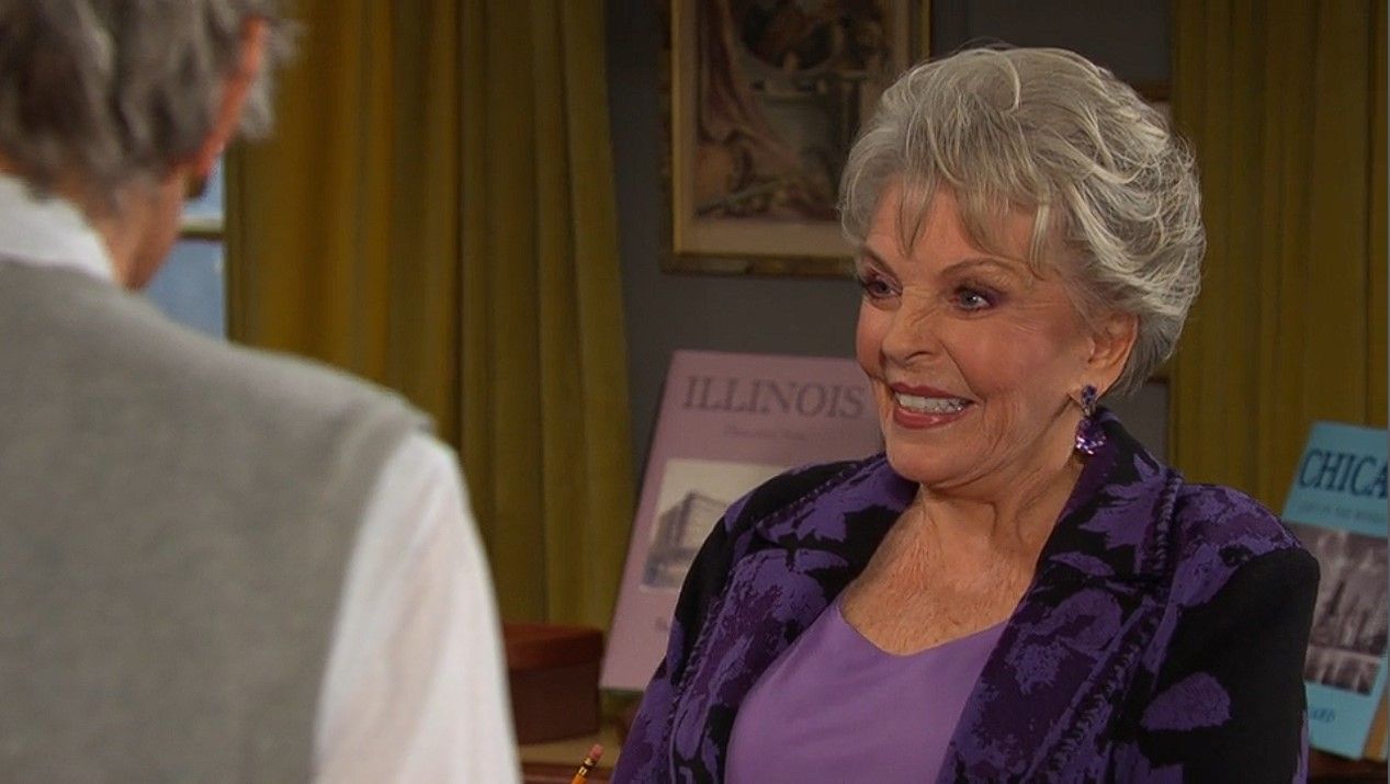Julie (Susan Seaforth Hayes) began a new chapter -- in Salem, Illinois?? \Image: Peacock