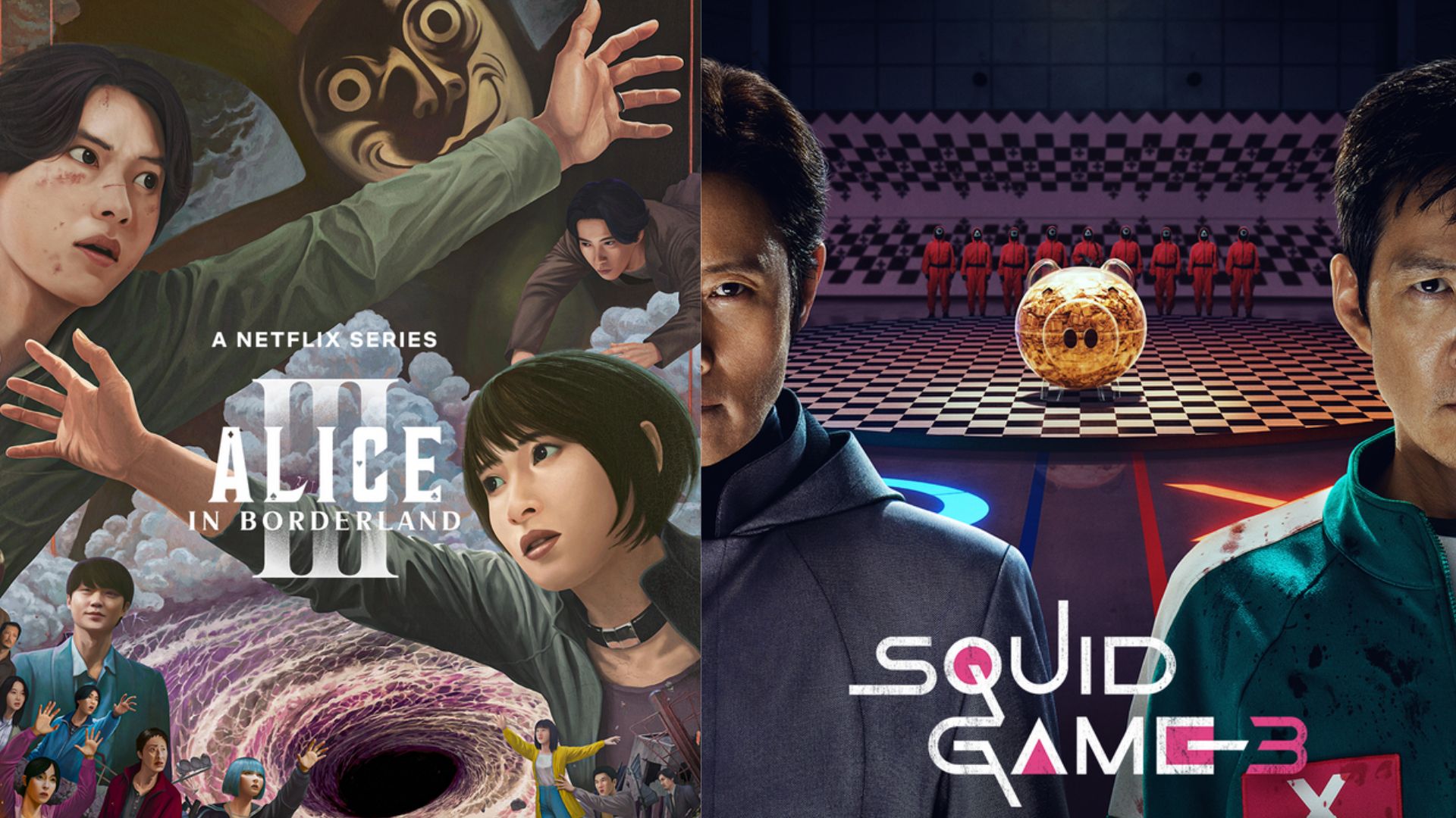 Are Alice in Borderland and Squid Game (Image Via. X/@squidgame &amp; @NetflixIndia)