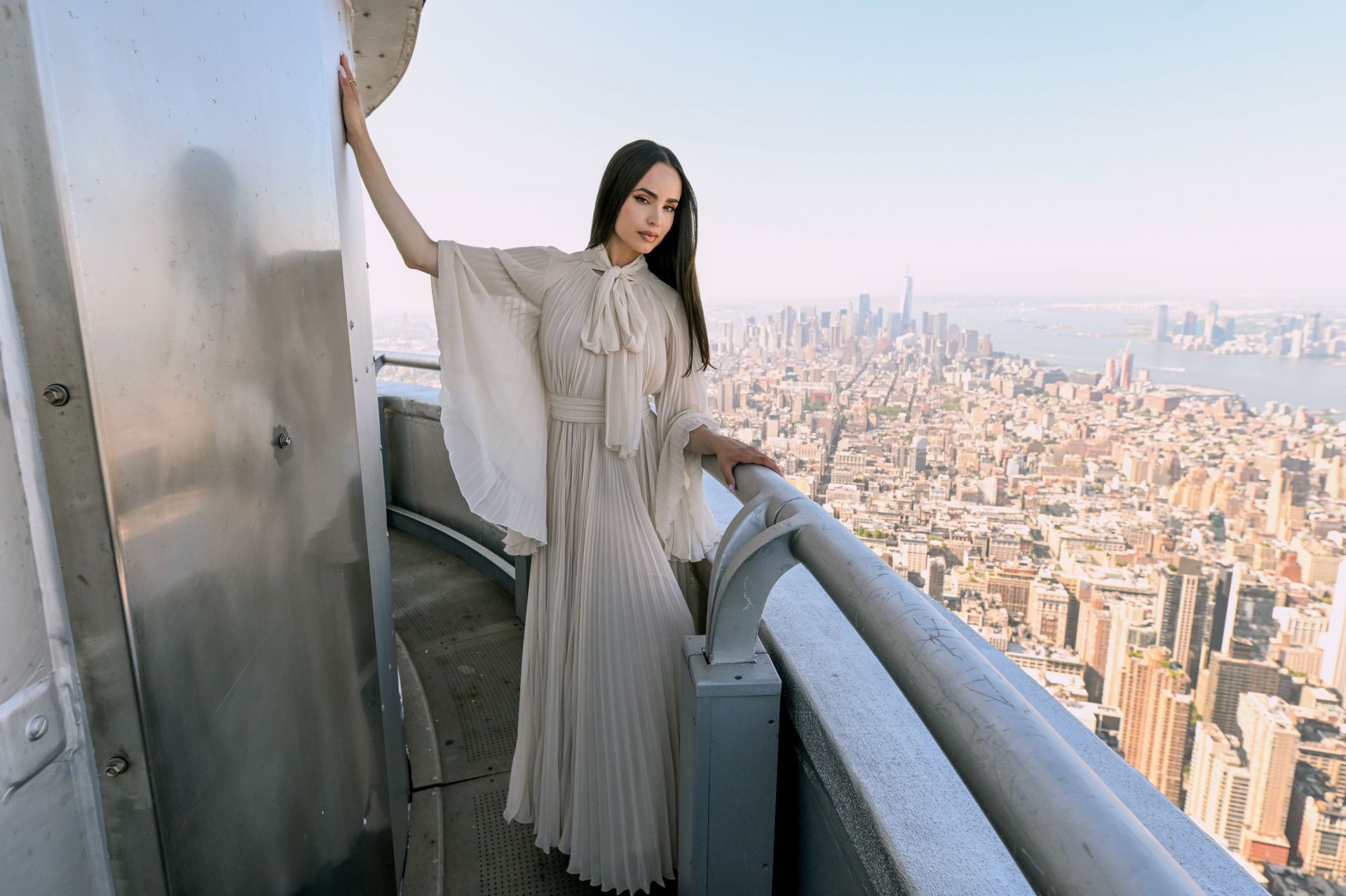 Sofia Carson and Corey Mylchreest Visit the Empire State Building - Source: Getty