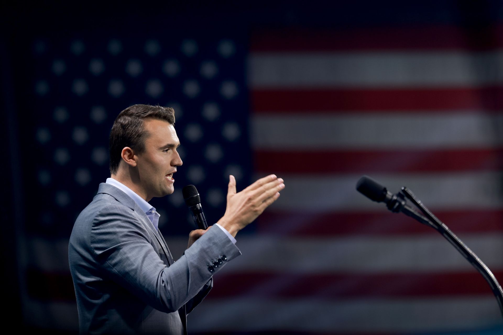 Presidential Candidate Donald Trump Addresses Turning Point USA Summit - Source: Getty