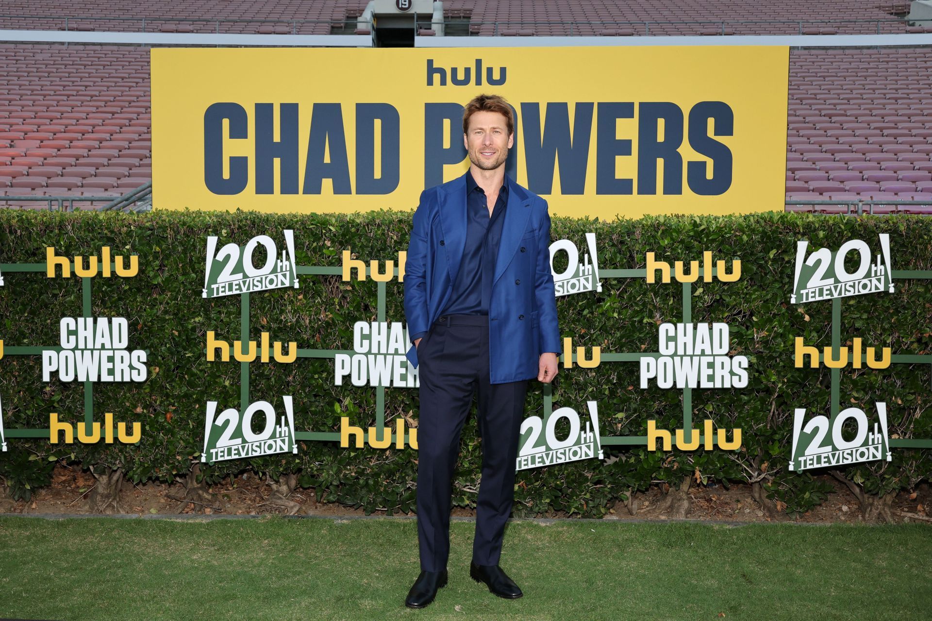Glen Powell at Red Carpet Premiere Of Hulu&#039;s &quot;Chad Powers&quot; - Arrivals - Source: Getty