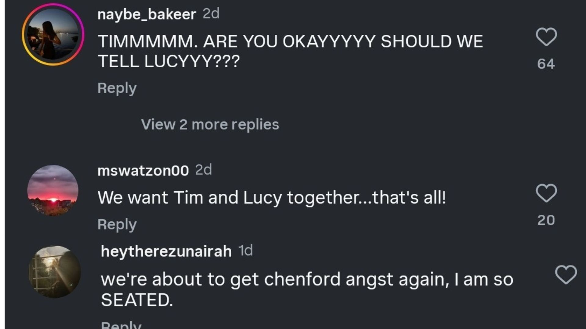 Fans hoping for a Chenford reunion (Image Via Instagram/@ebwinter)