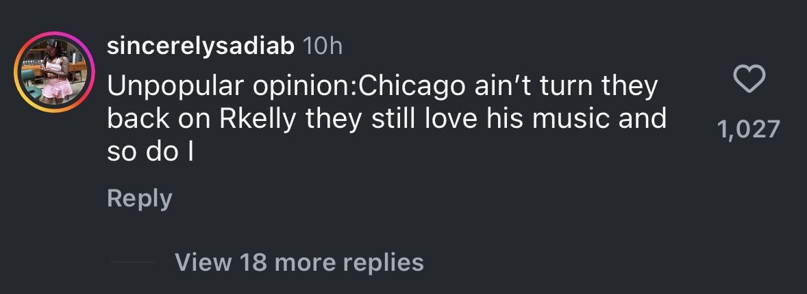 Comment of a user under The Shade Room&#039;s post about Tyrese calling the artist &ldquo;the King of R&amp;B.&quot; (Image via Instagram/@theshaderoom)