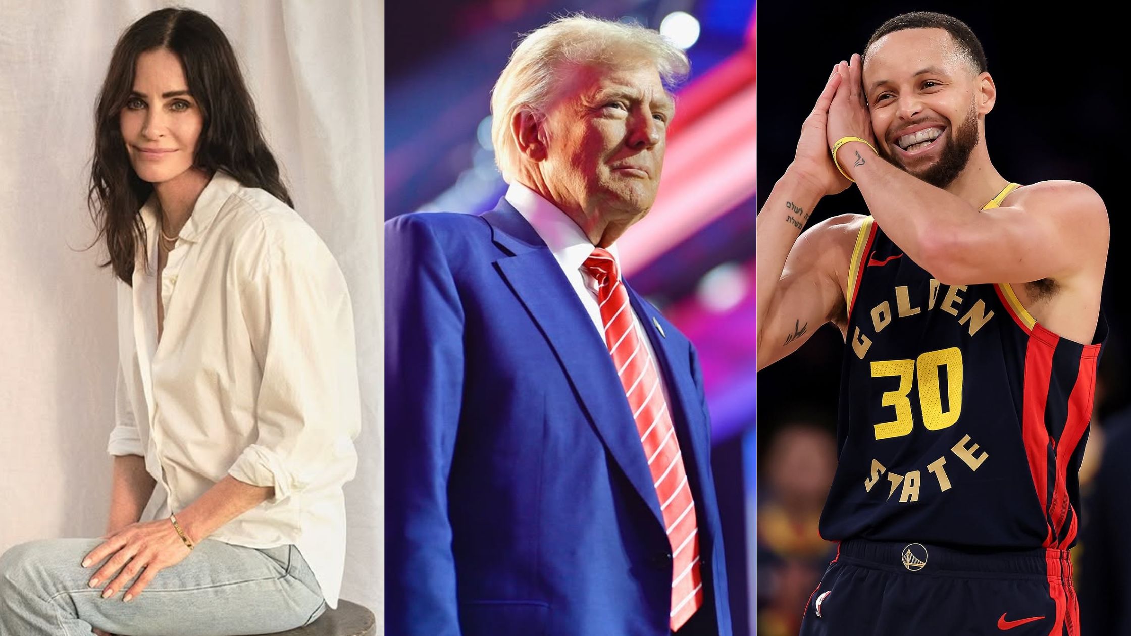 Image obtained from Instagram: @courteneycoxofficial @realdonaldtrump @stephcurry30