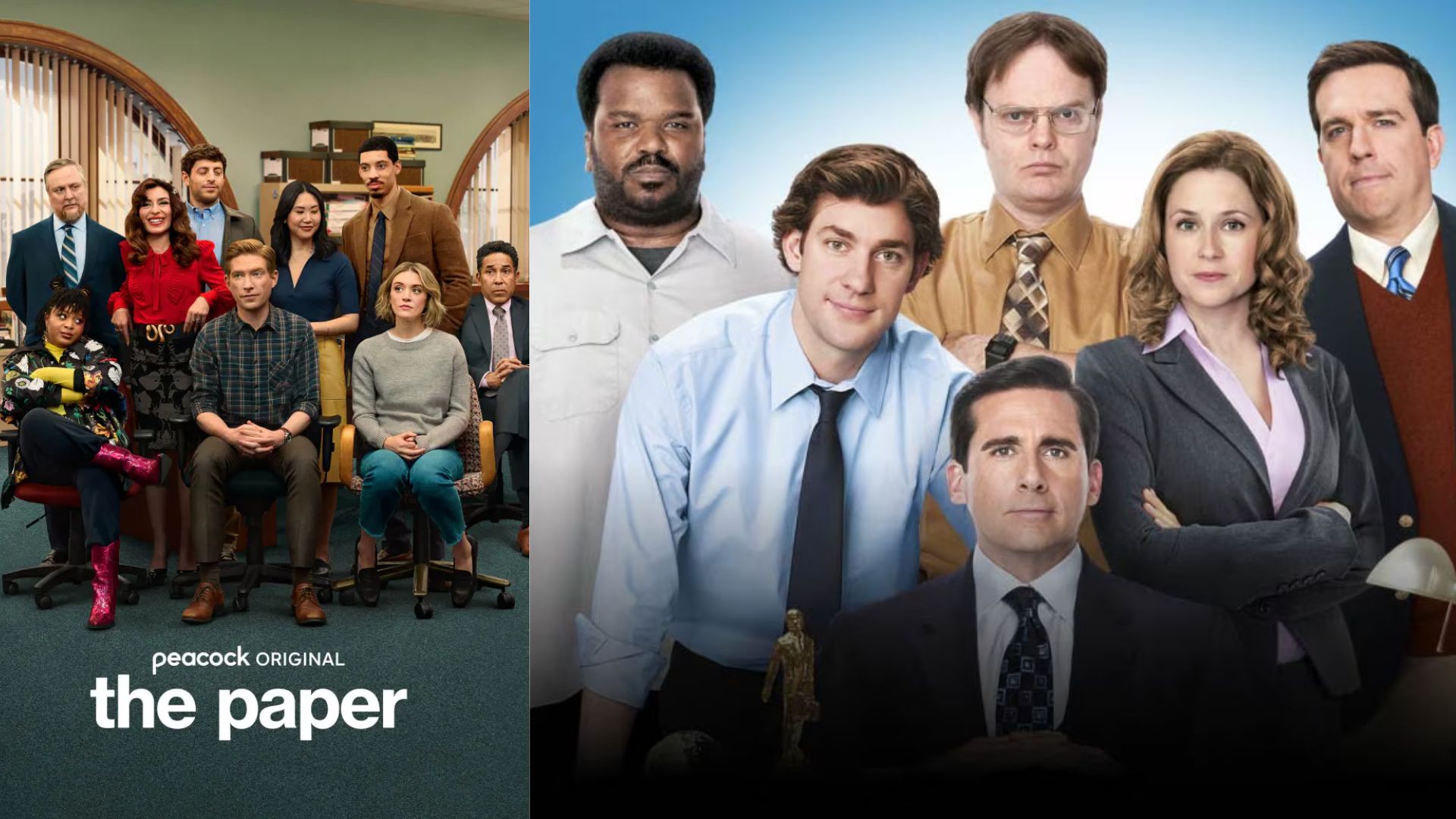 Exclusive Streaming of The Paper and The Office at Peacock | Images via Peacock