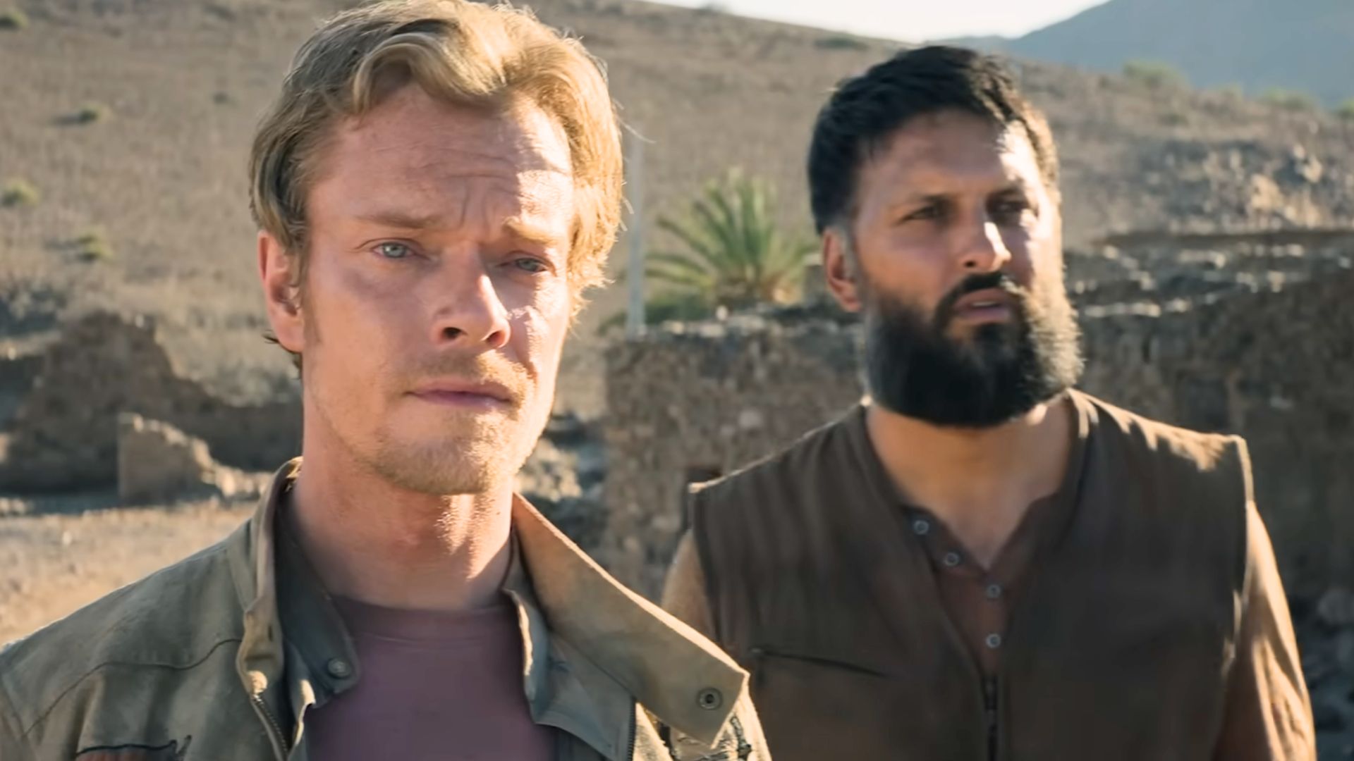 Alfie Allen and Shazad Latif in Atomic | Image via YouTube/Sky TV