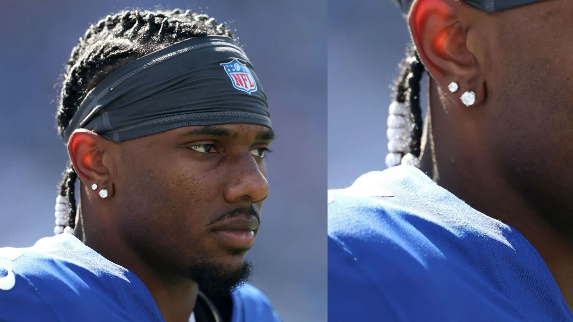 Malik Nabers wears diamond braid beads (Getty via Soap Central CMS - Resized on Canva)