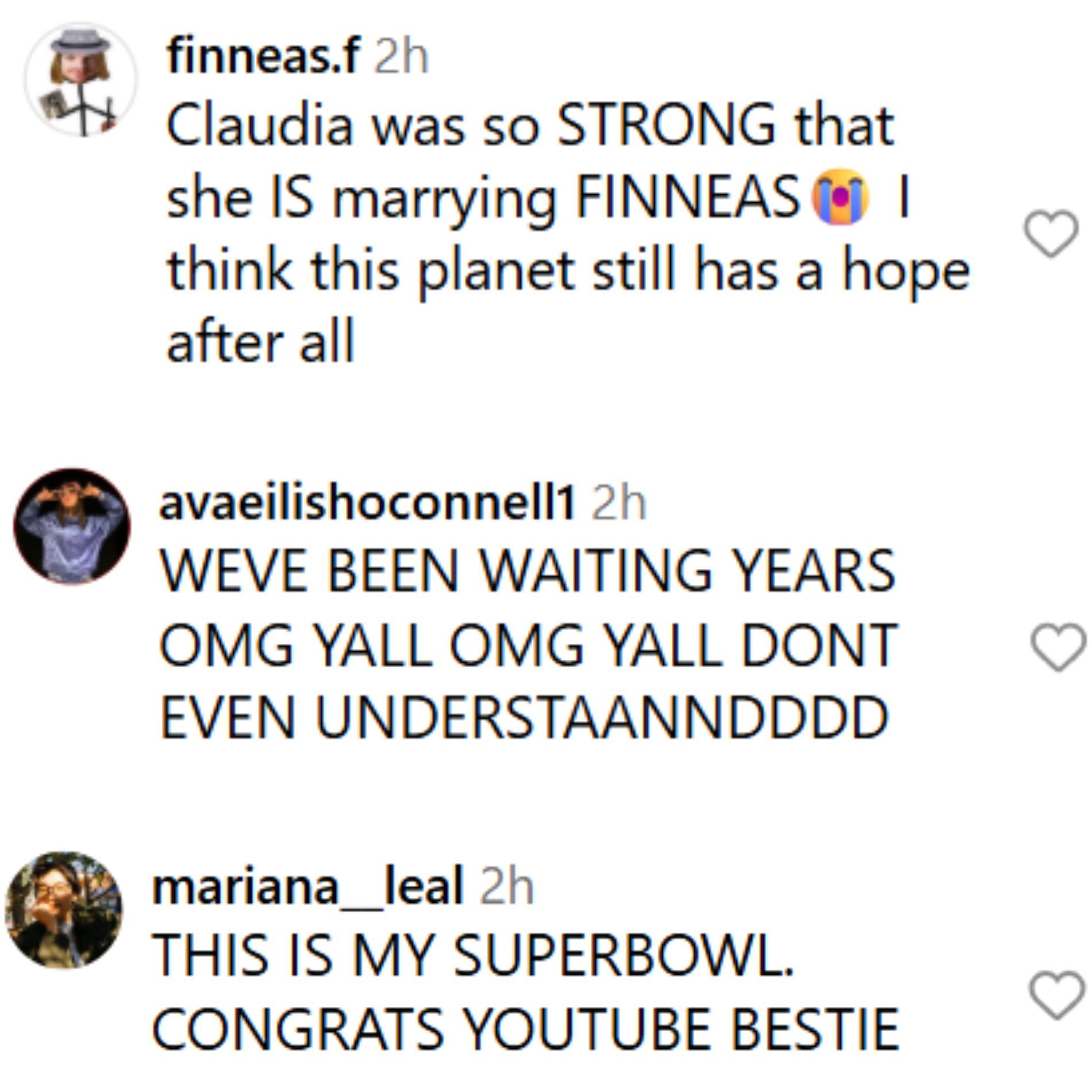 Fans react to the couple&#039;s engagement news. (Image via Instagram/@claudiasulewski)