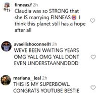 Fans react to the couple's engagement news. (Image via Instagram/@claudiasulewski)