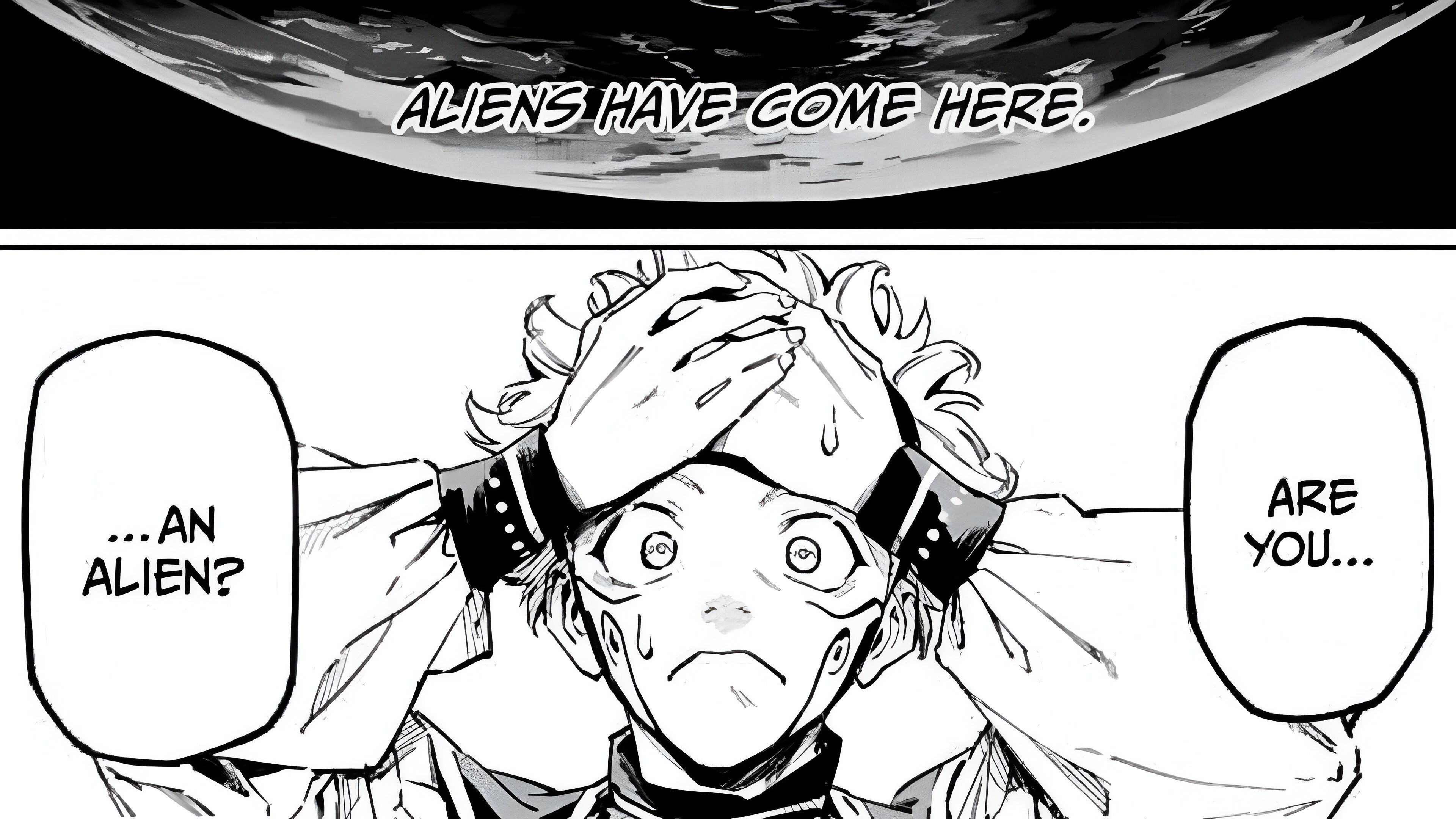 A manga panel showing alien confirmation 