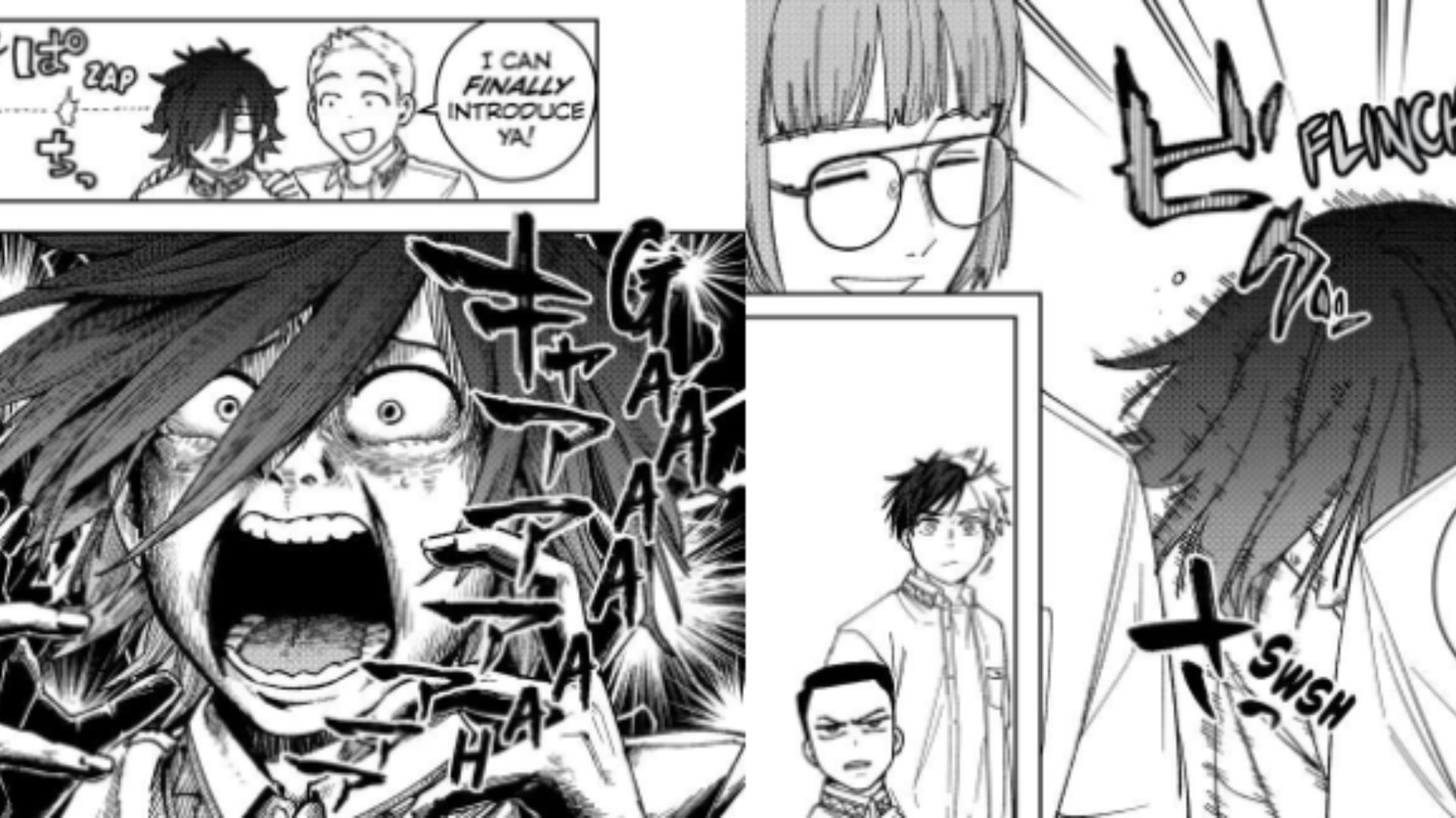 Yuzuriha, a first-year student, is being introduced to Sakura (Image Source: K-Manga)