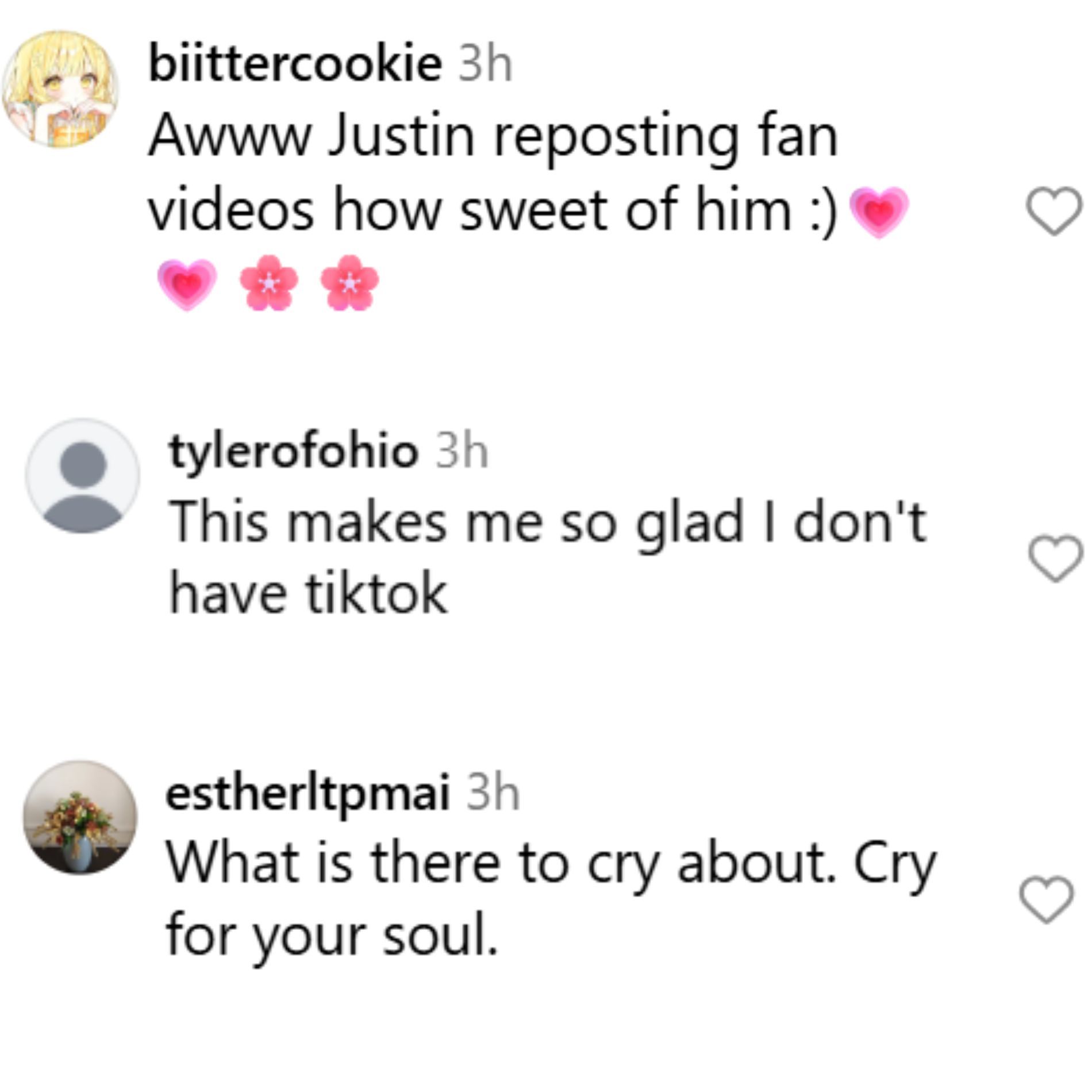 Internet reacts to Bieber&#039;s post. (Image via Instagram/@justinbieber)