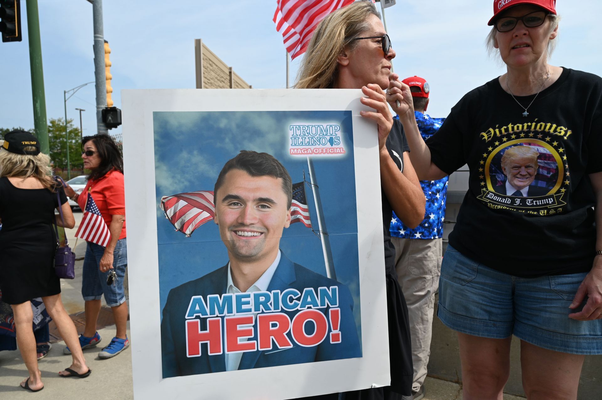 Supporters rally to honor Charlie Kirk in Illinois - Source: Getty