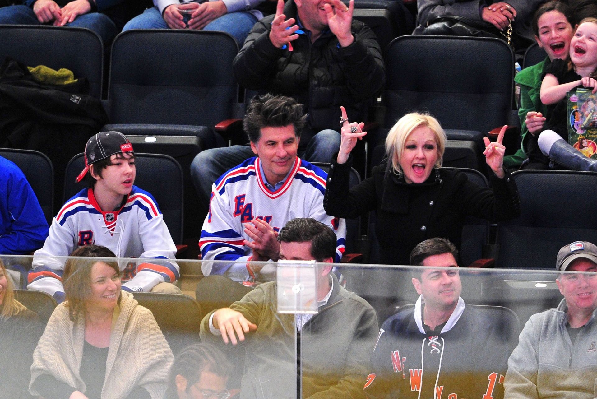 Cyndi Lauper with her husband and son in New York City - December 23, 2011 - Source: Getty