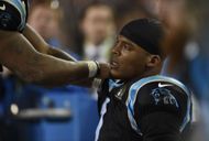Newton at Super Bowl 50, 2016 (Image via Getty)