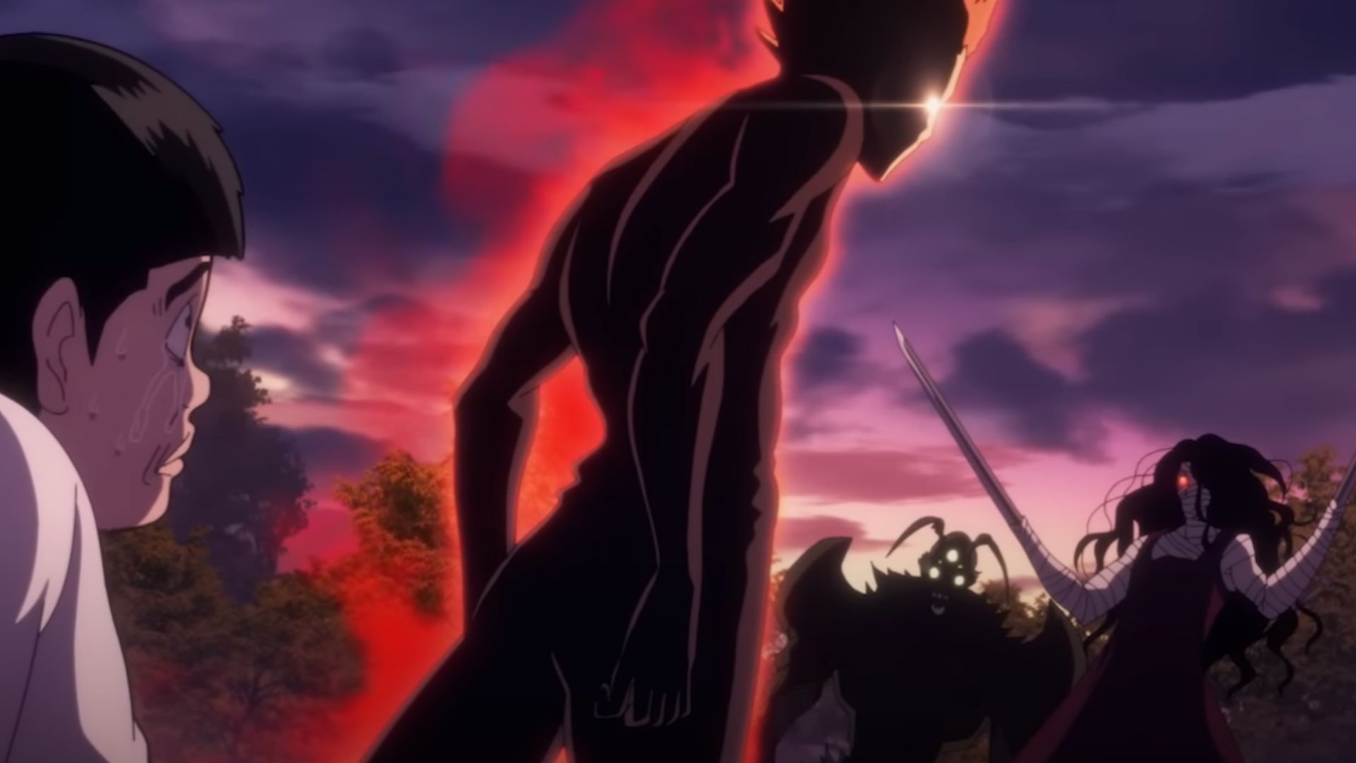 Garou&#039;s confrontation beings with Royal Ripper and Bug God (Image Source: Studio J.C. Staff)