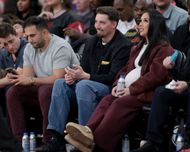 Haeley Snell (right) with Blake watching LA Clippers take on Miami Heat earlier this year (Image via Getty)