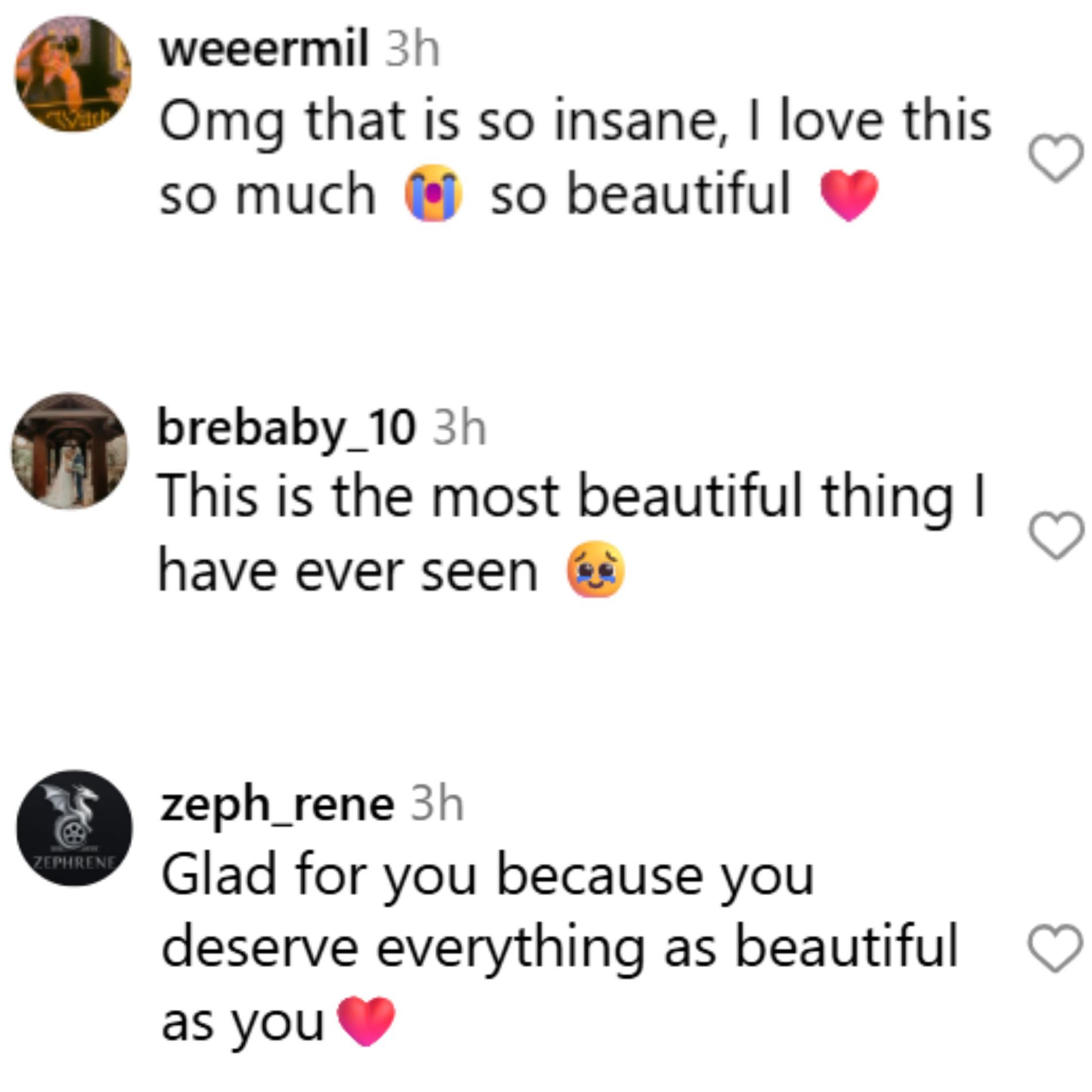 Fans react to Mark Emms&#039;s surprise. (Image via Instagram/@bellathorne)