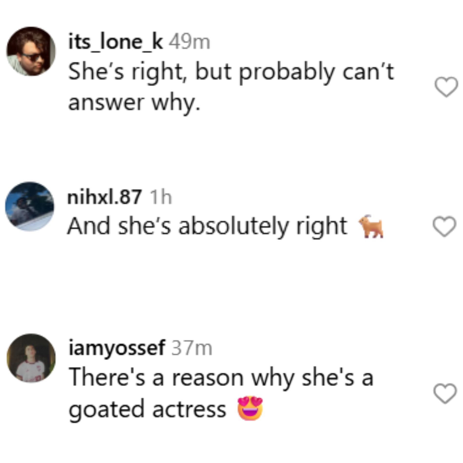Fans react to Emily&#039;s answer. (Image via Instagram/@nfrpodcast)