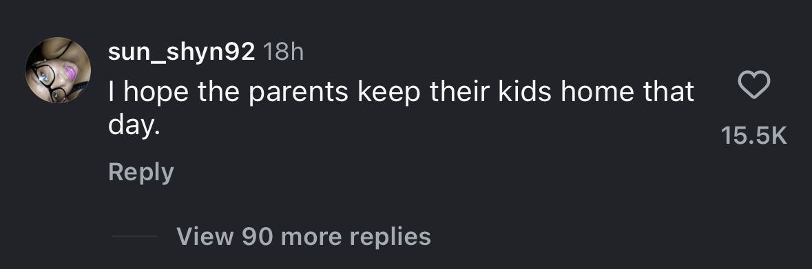 The comment section under The Shade Room&#039;s Instagram post about White wanting Combs to speak to her students if released from jail. (Image via Instagram/@theshaderoom)