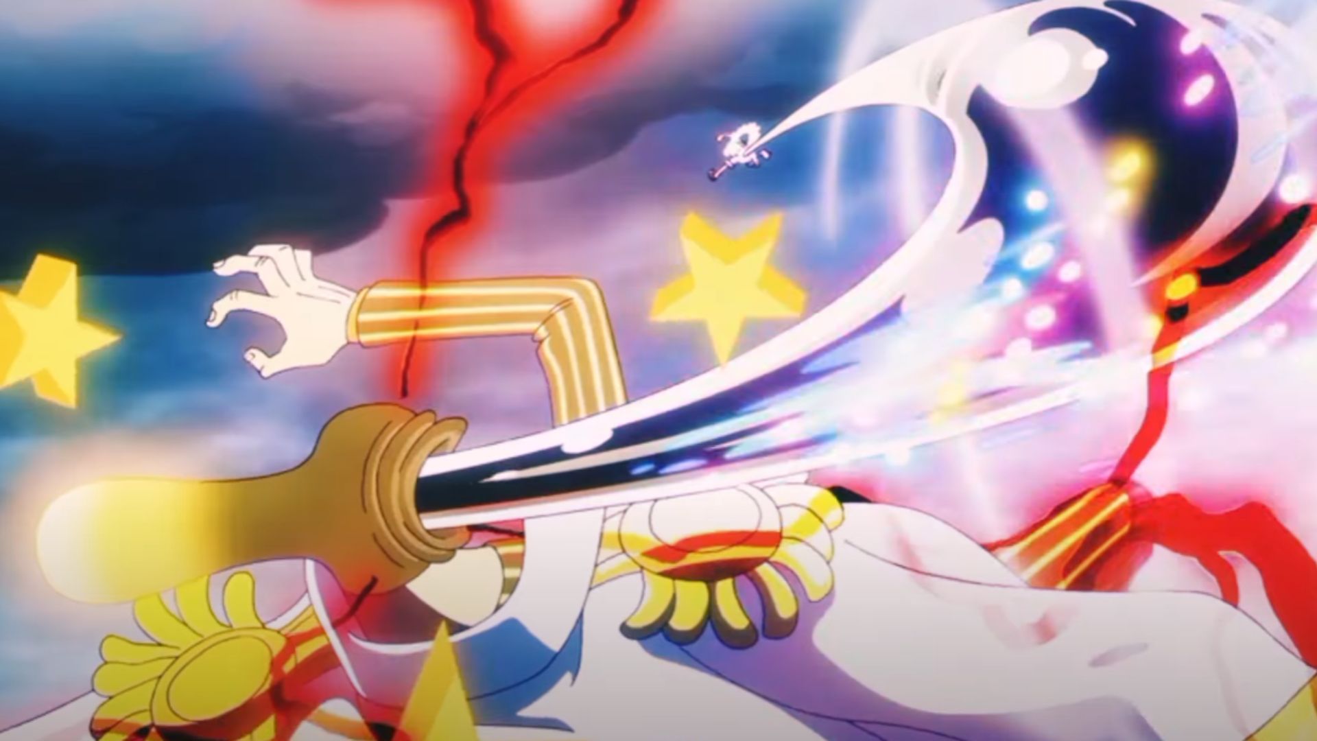 Luffy&#039;s punches through Kizaru (Image Source: Toei Animation)