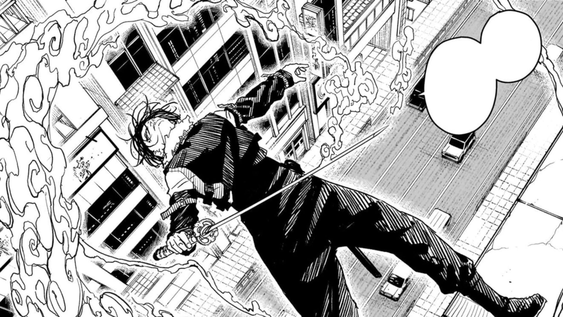 Sojo wielding Kuregumo (Image Credits: Shueisha)