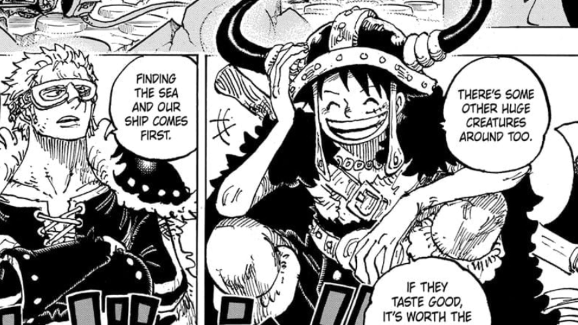 Luffy and Zoro&#039;s costumes as seen in the manga (Image Source: VIZ)