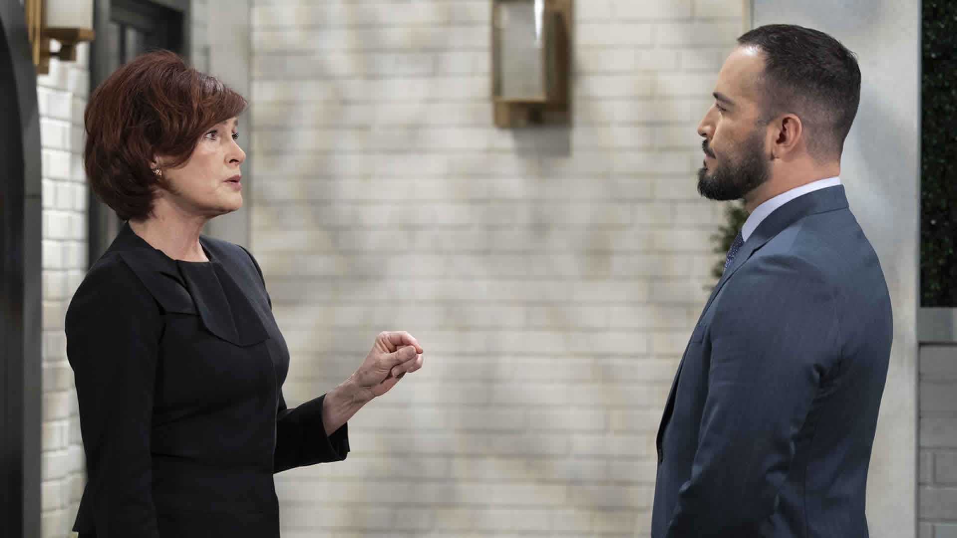 General Hospital&#039;s Diane talking to Marco. | Image Source: ABC