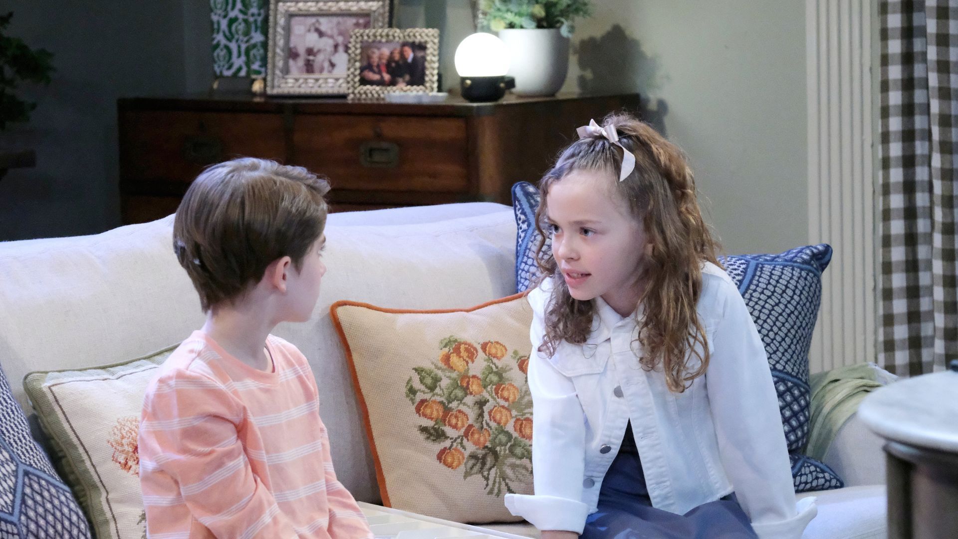 Rachel Black (Alice Halsey) took delight in telling Thomas DiMera (Cary Christopher) some news about his dad, Chad, on Days of our Lives | Image: JPI