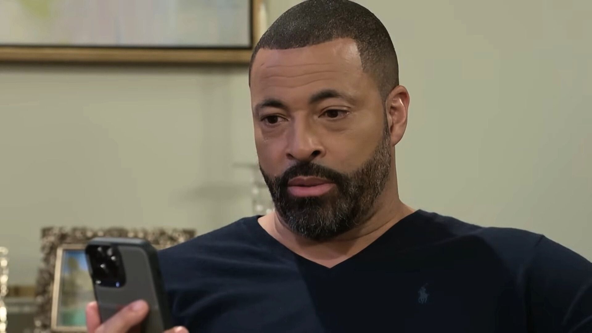 Beyond the Gates: Bill is on the phone trying to sort his problem | Image: CBS