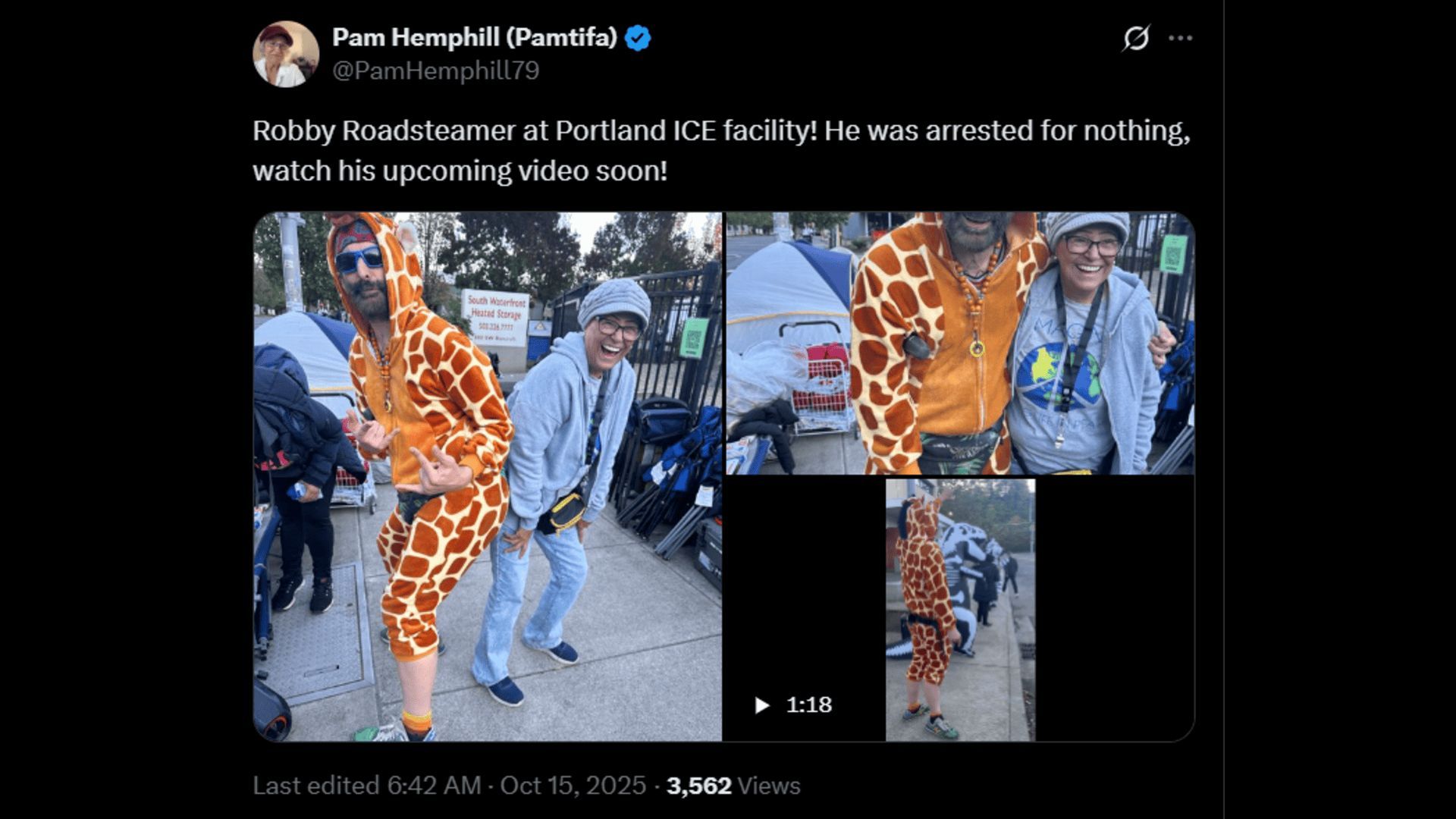 Rob Potylo was arrested near ICE headquarters in Portland. (Image via X)